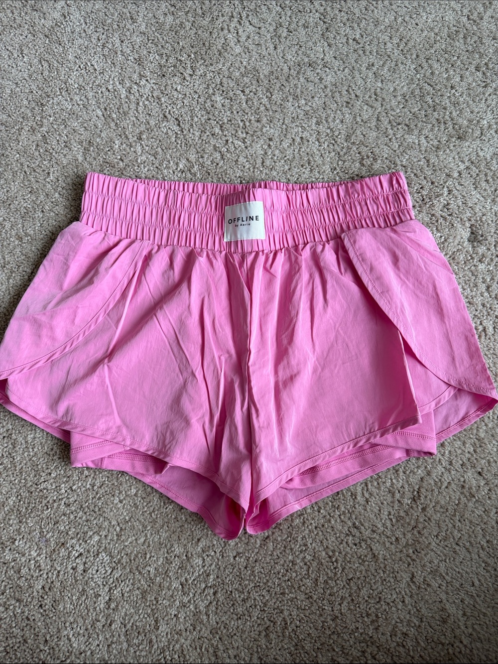 Aerie Offline Pink Elastic-Waist Athletic Shorts